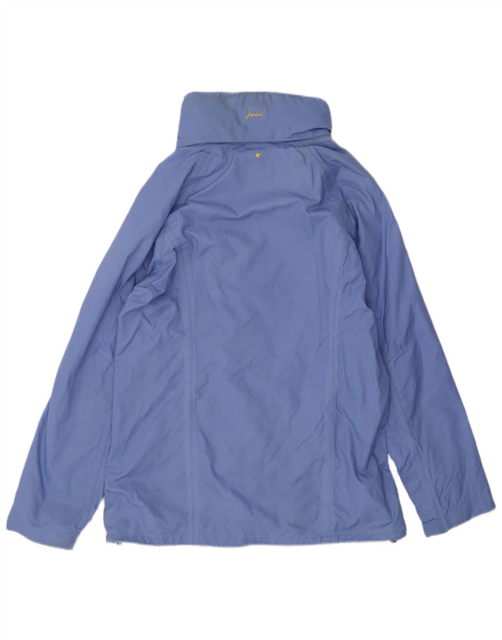 Joules Womens Hooded Oversized Rain Jacket UK 10 Small Blue Polyester