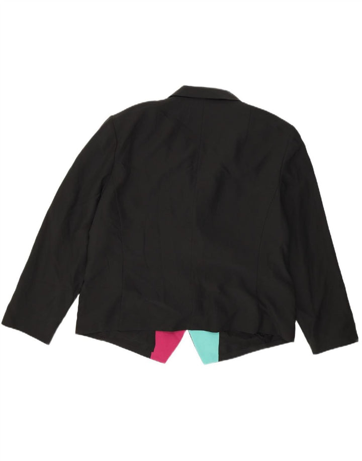 FRANKENWALDER Womens 2 Button Blazer Jacket EU 44 XL Black Colourblock