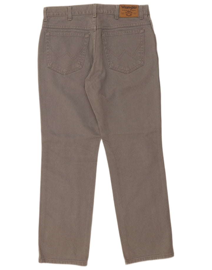 Wrangler Mens Regular Fit Straight Jeans W34 L30 Grey Cotton