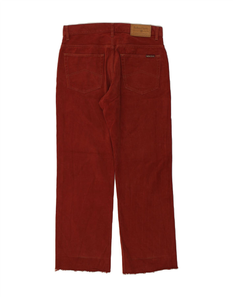 MARLBORO CLASSICS Mens Straight Casual Trousers W36 L31 Burgundy Cotton Vintage Marlboro Classics and Second-Hand Marlboro Classics from Messina Hembry 