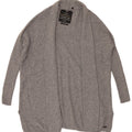 Superdry Womens Oversized Open Cardigan Sweater UK 2 2XS Grey Flecked