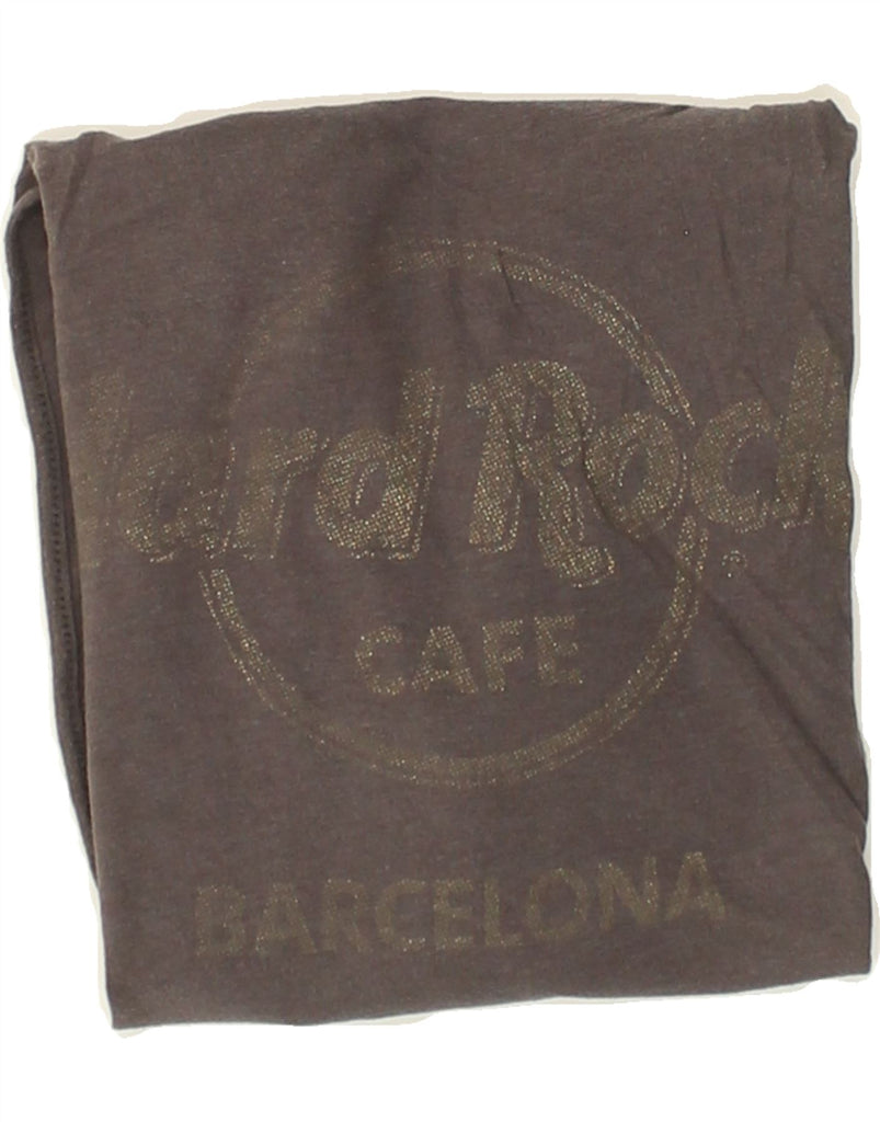 HARD ROCK CAFE Womens Barcelona Graphic Vest Top UK 14 Medium Grey Cotton | Vintage Hard Rock Cafe | Thrift | Second-Hand Hard Rock Cafe | Used Clothing | Messina Hembry 