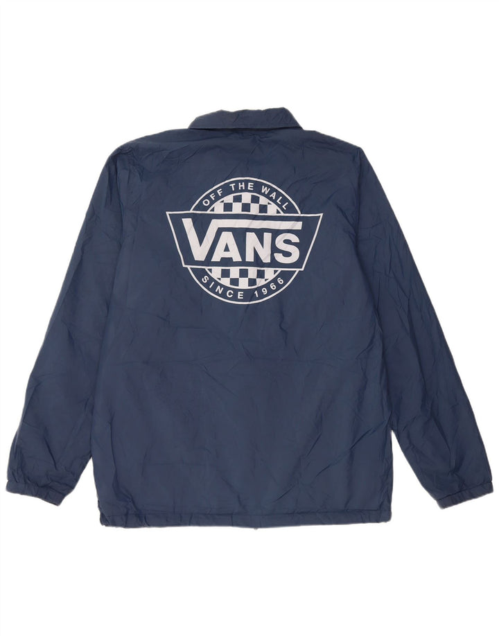 Vans Mens Graphic Bomber Jacket UK 38 Medium Navy Blue Polyester