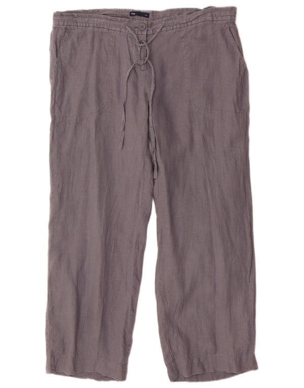 Gap Womens Straight Casual Trousers UK 12 Medium W34 L26 Grey Linen