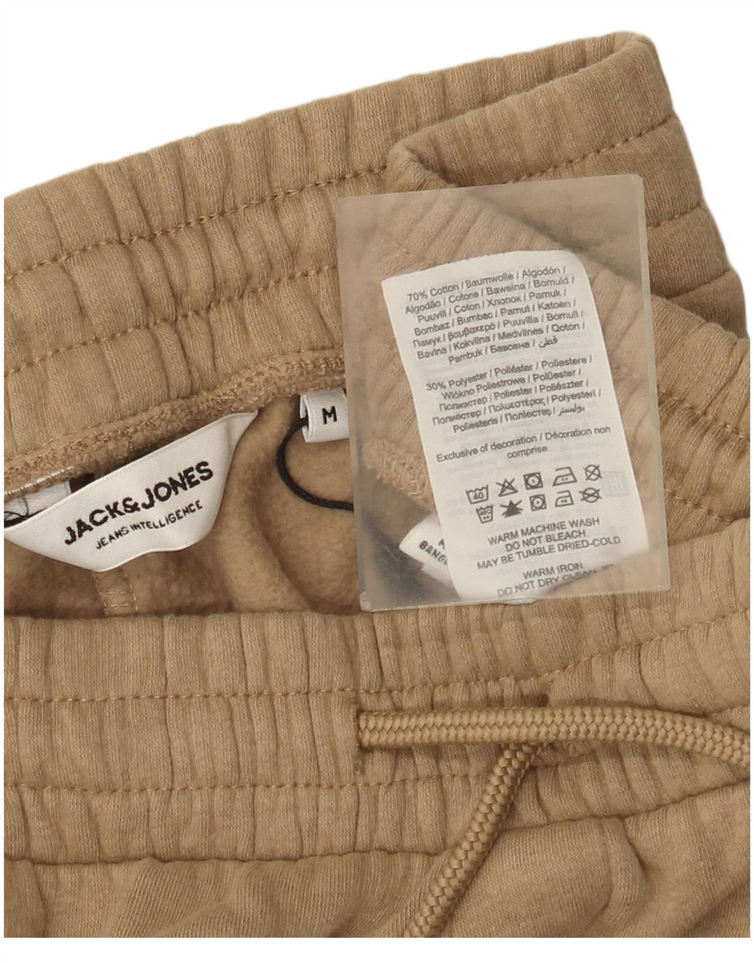 Jack & Jones Mens Tracksuit Trousers Joggers Medium Beige Cotton