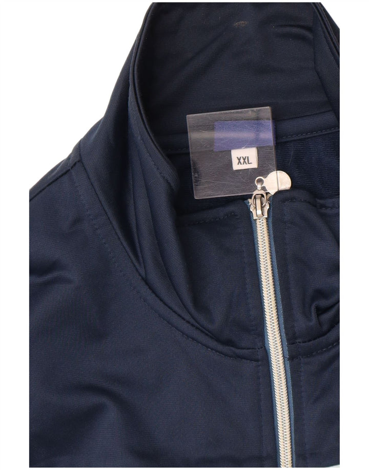 ASICS Mens Tracksuit Top Jacket 2XL Blue Colourblock Polyester