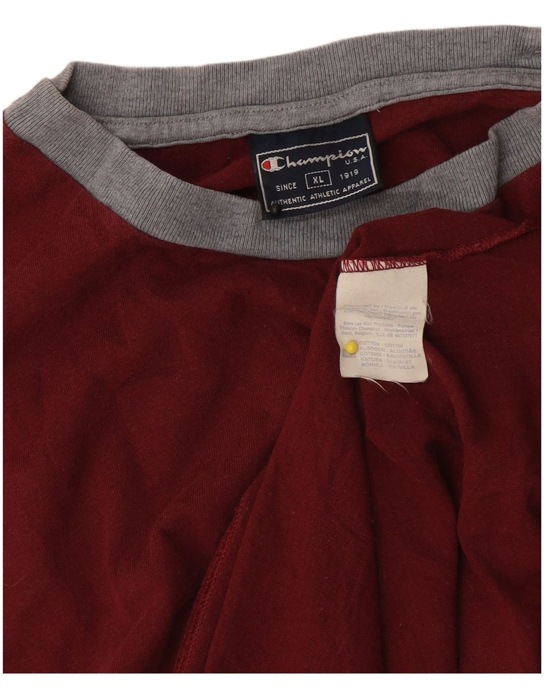 Champion Mens Graphic T-Shirt Top XL Red Cotton