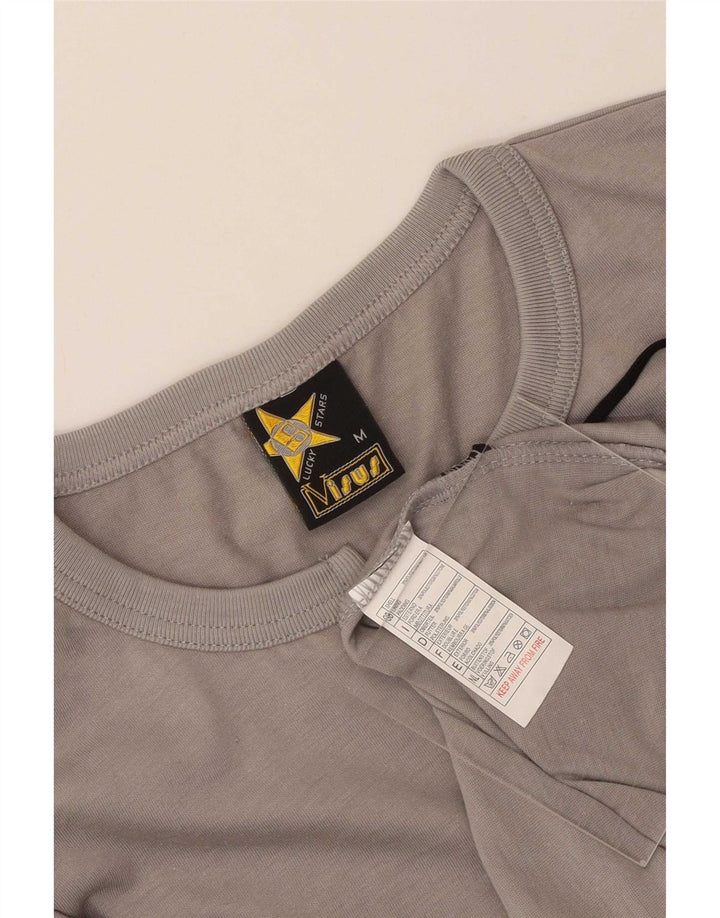 Vintage Mens T-Shirt Top Medium Grey Polyester