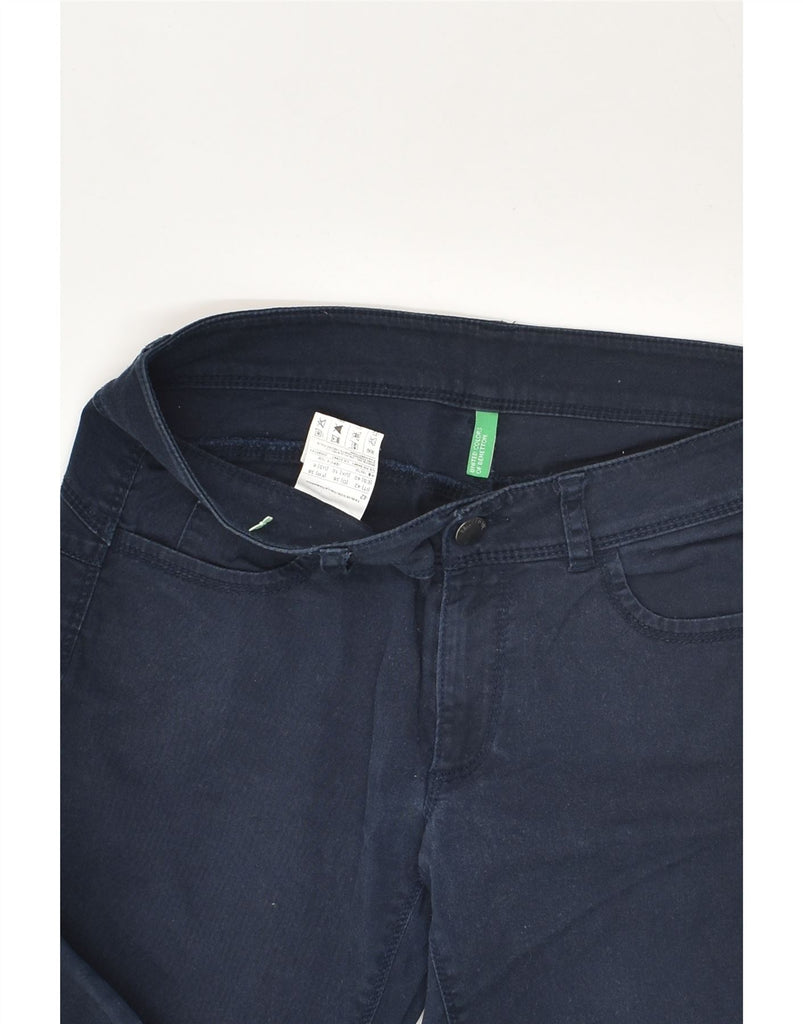 BENETTON Womens Skinny Casual Trousers IT 42 Medium W29 L29 Navy Blue | Vintage Benetton | Thrift | Second-Hand Benetton | Used Clothing | Messina Hembry 