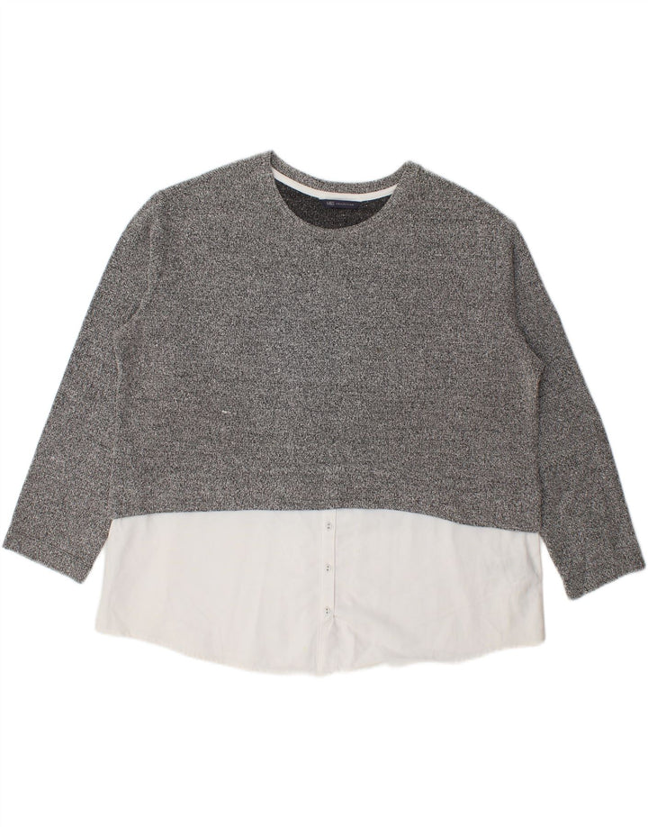 Marks & Spencer Womens Blouse Top UK 20 2XL Grey Flecked Polyester