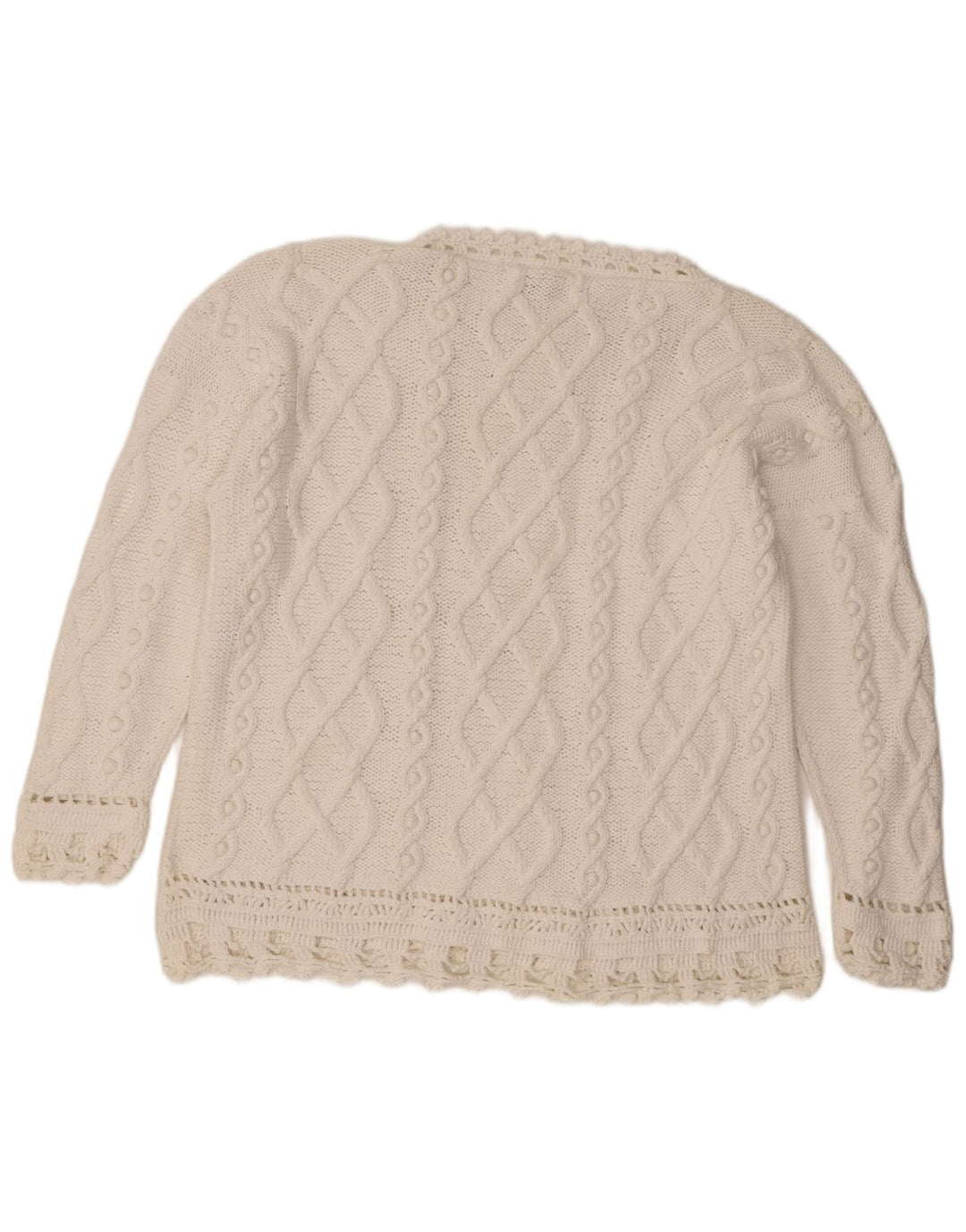 Golden Spiderweb Womens Boat Neck Jumper Sweater UK 16 Large White