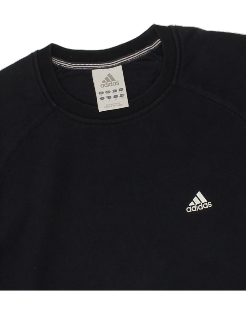 ADIDAS Mens Sweatshirt Jumper Small Navy Blue Cotton Vintage Adidas and Second-Hand Adidas from Messina Hembry 