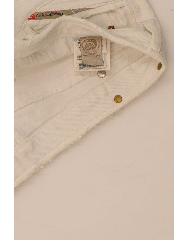 Diesel Womens Kycut Denim Shorts W29 Medium White Cotton