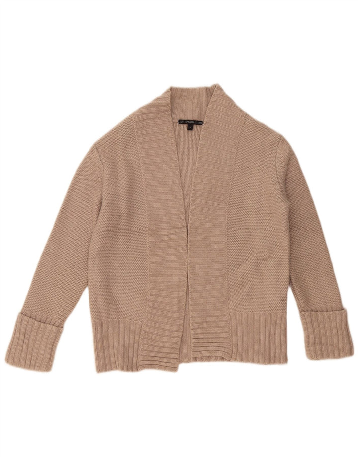 Marks & Spencer Womens Cardigan Sweater UK 16 Large Beige Angora