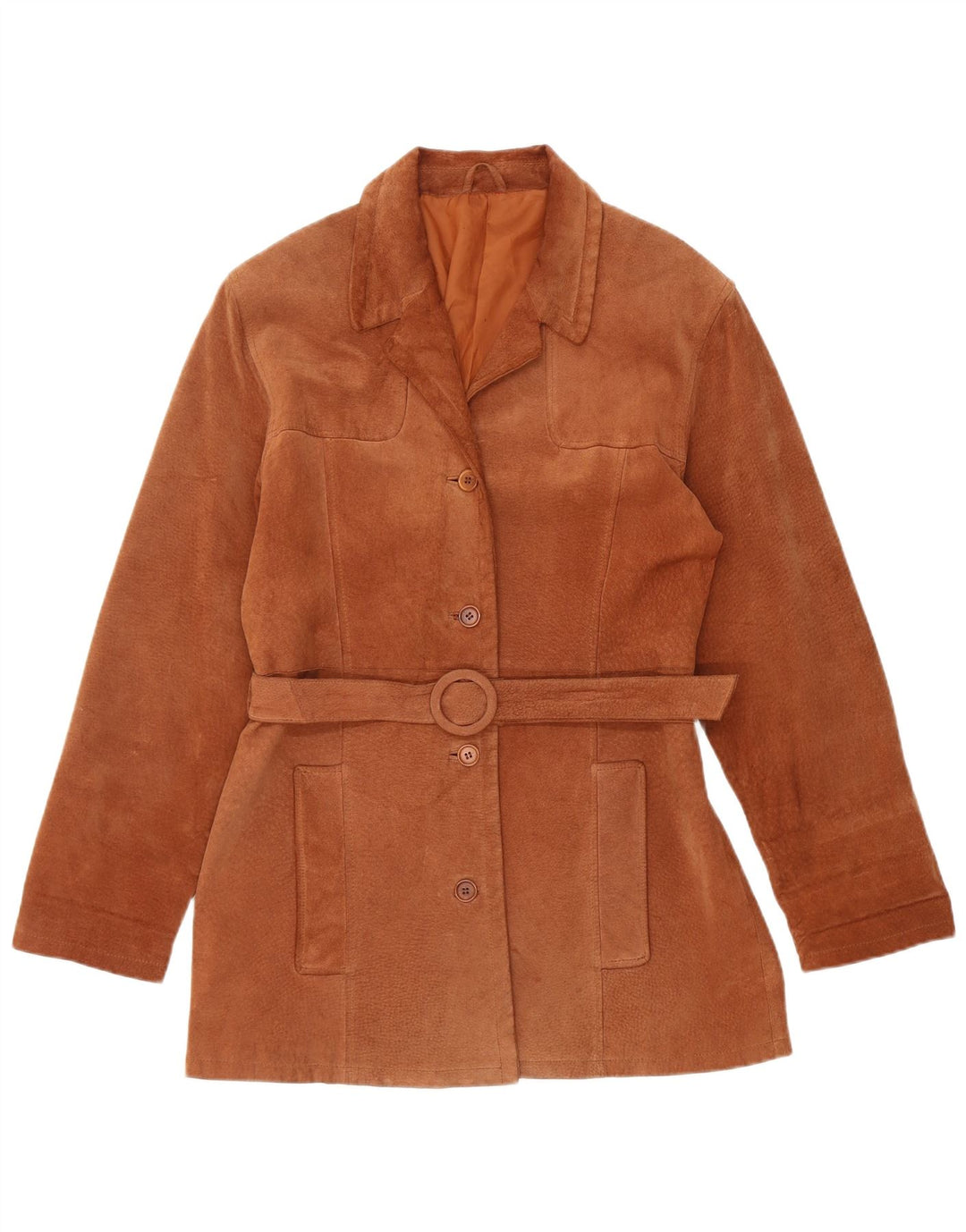 Vintage Womens Suede Jacket UK 14 Medium Brown Leather