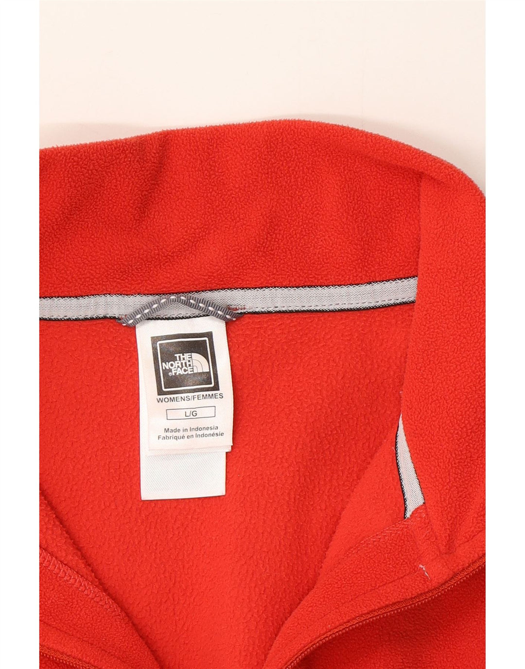 The North Face Womens Zip Neck Fleece Jumper UK 16 Large Red Polyester
