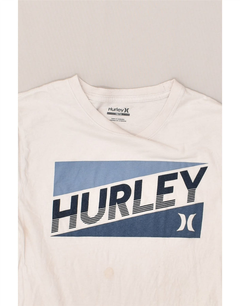 HURLEY Boys Graphic T-Shirt Top 10-11 Years White Cotton | Vintage Hurley | Thrift | Second-Hand Hurley | Used Clothing | Messina Hembry 