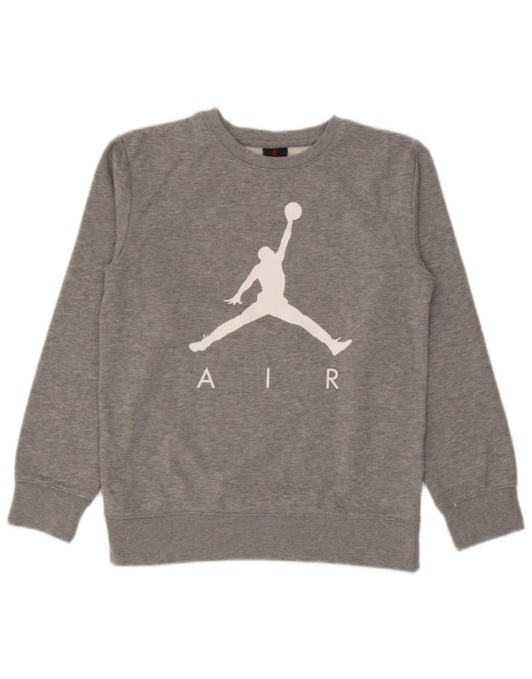 Jordan Boys Air Graphic Sweatshirt Jumper 12-13 Years Large Grey Cotton