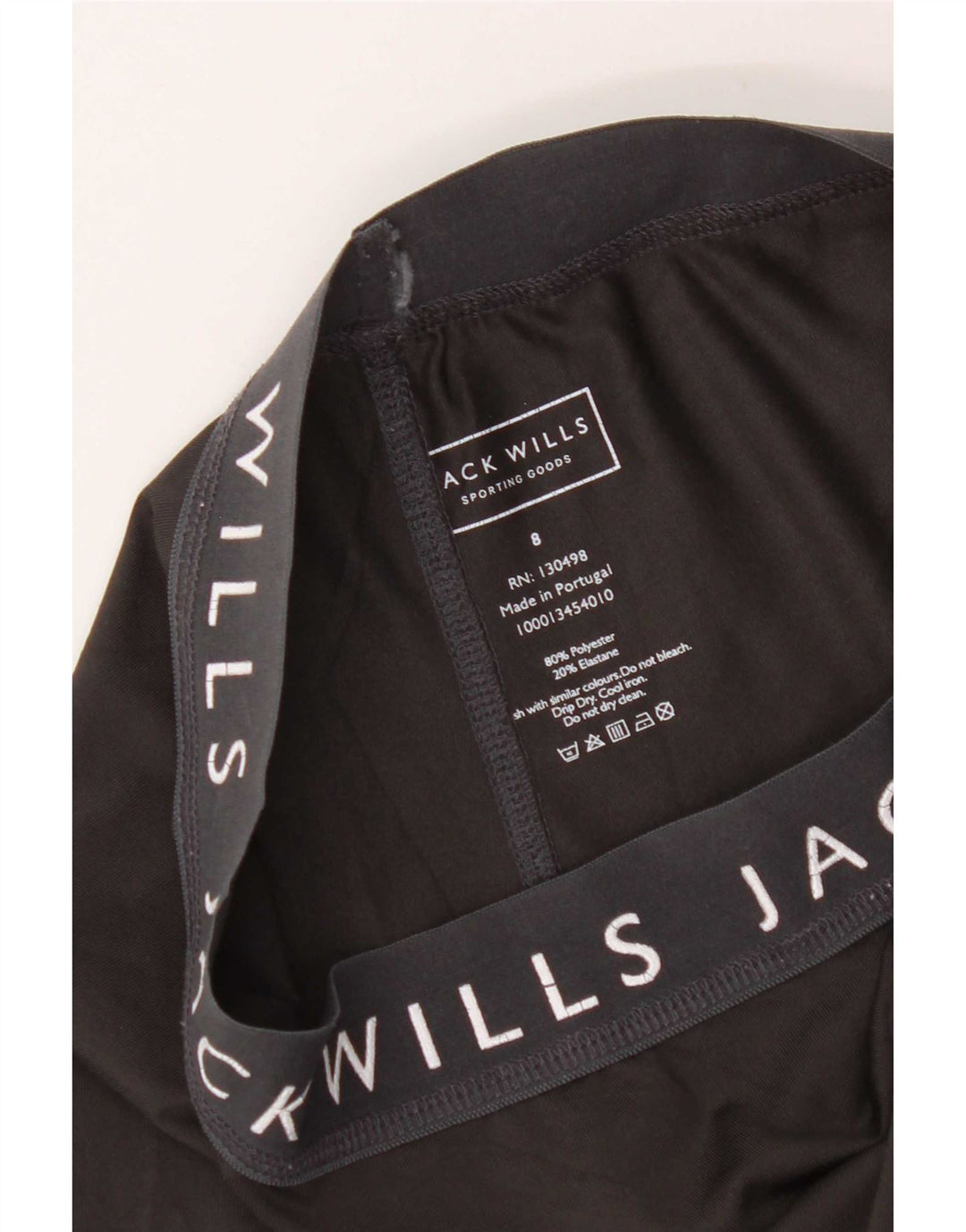 Jack Wills Womens Graphic Leggings UK 8 Small Black Polyester