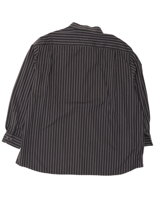 Walbusch Mens Shirt 3XL Black Striped Cotton