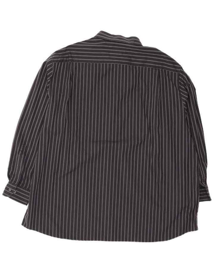 Walbusch Mens Shirt 3XL Black Striped Cotton
