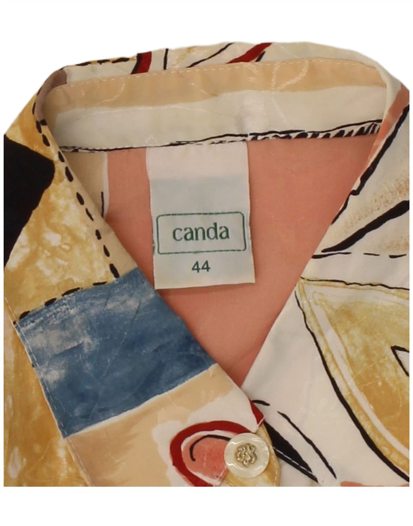 CANDA Womens Oversized Short Sleeve Shirt Blouse EU 44 XL Off White Floral Vintage Canda and Second-Hand Canda from Messina Hembry 