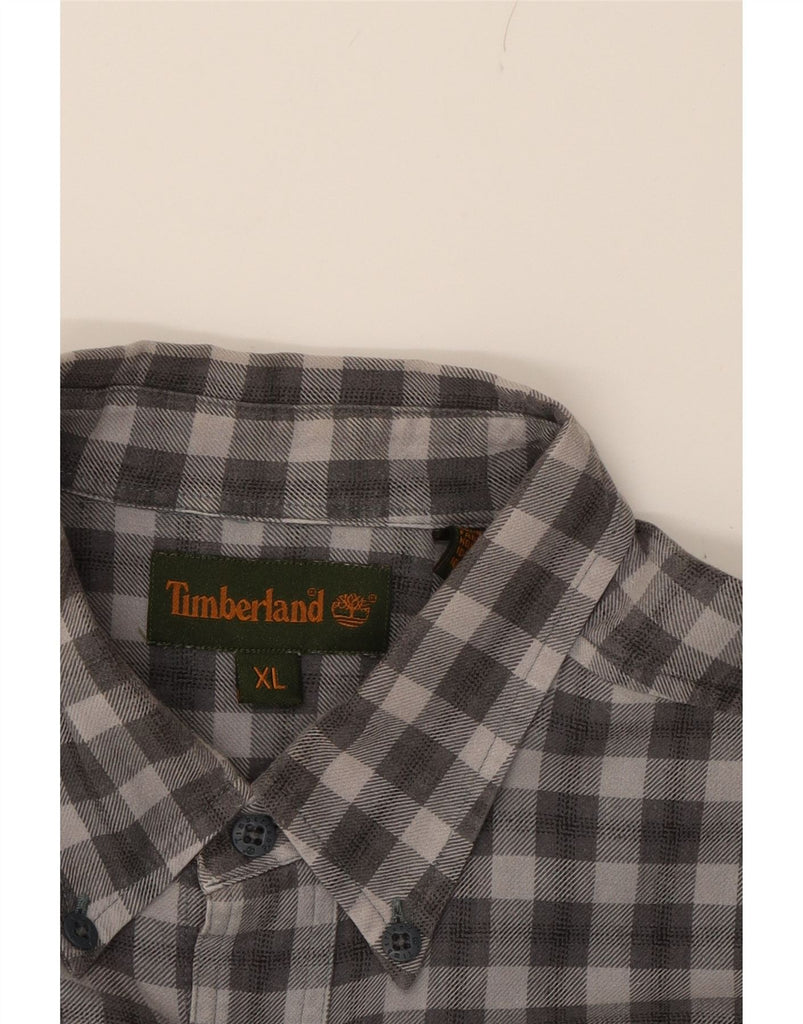TIMBERLAND Mens Flannel Shirt XL Grey Check Cotton Vintage Timberland and Second-Hand Timberland from Messina Hembry 