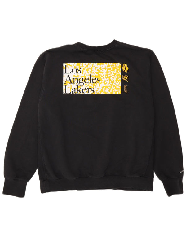 NBA Mens Los Angeles Lakers Graphic Sweatshirt Jumper Large Black Cotton