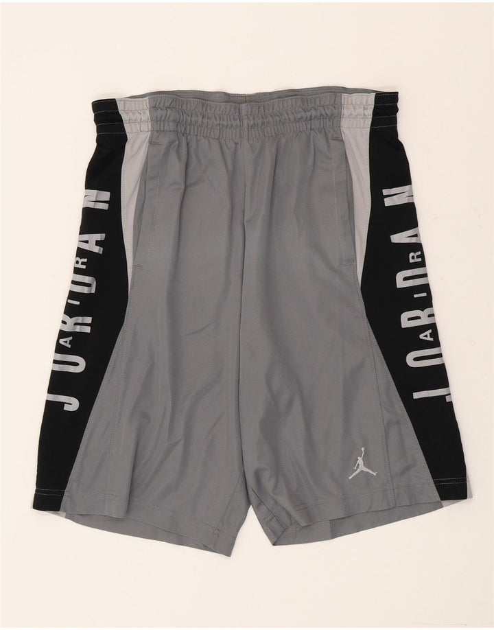 Jordan Mens Dri Fit Graphic Sport Shorts Small  Grey Colourblock Polyester