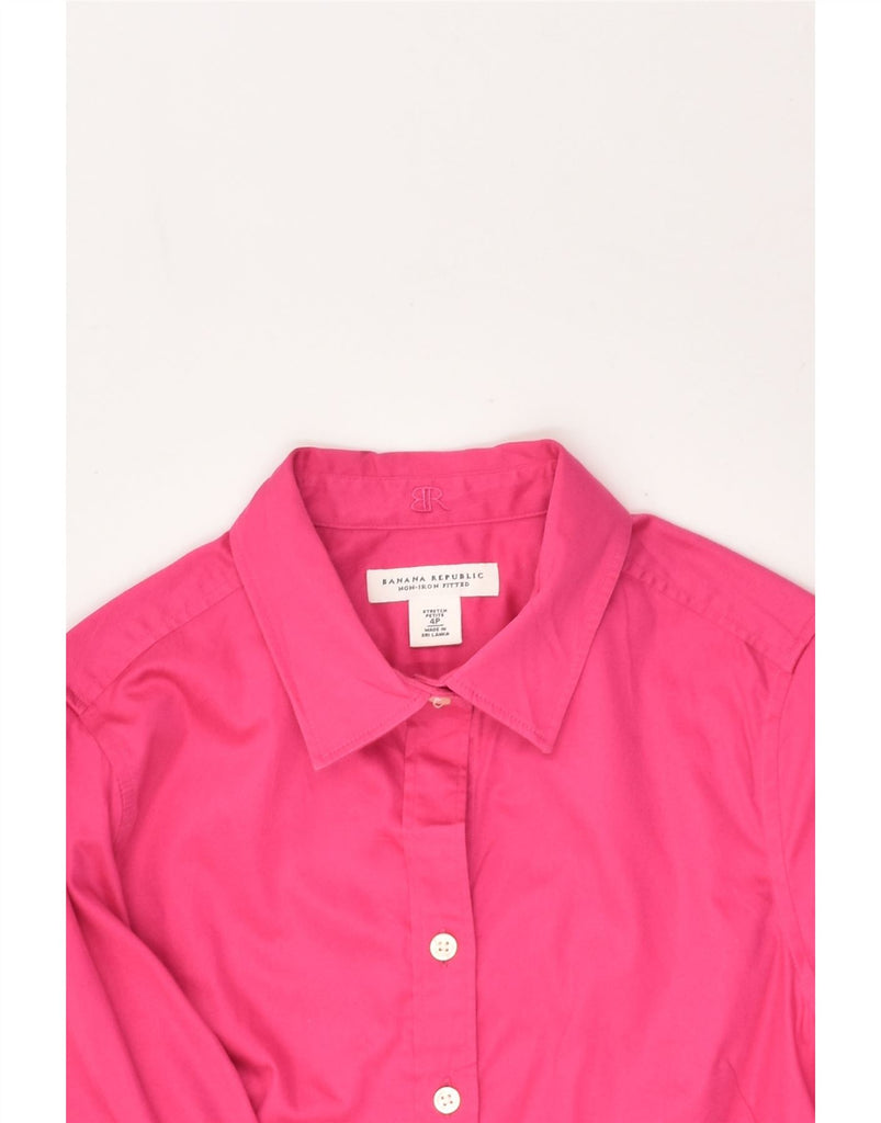 BANANA REPUBLIC Womens Fitted Shirt US 4 Small Pink Cotton | Vintage Banana Republic | Thrift | Second-Hand Banana Republic | Used Clothing | Messina Hembry 