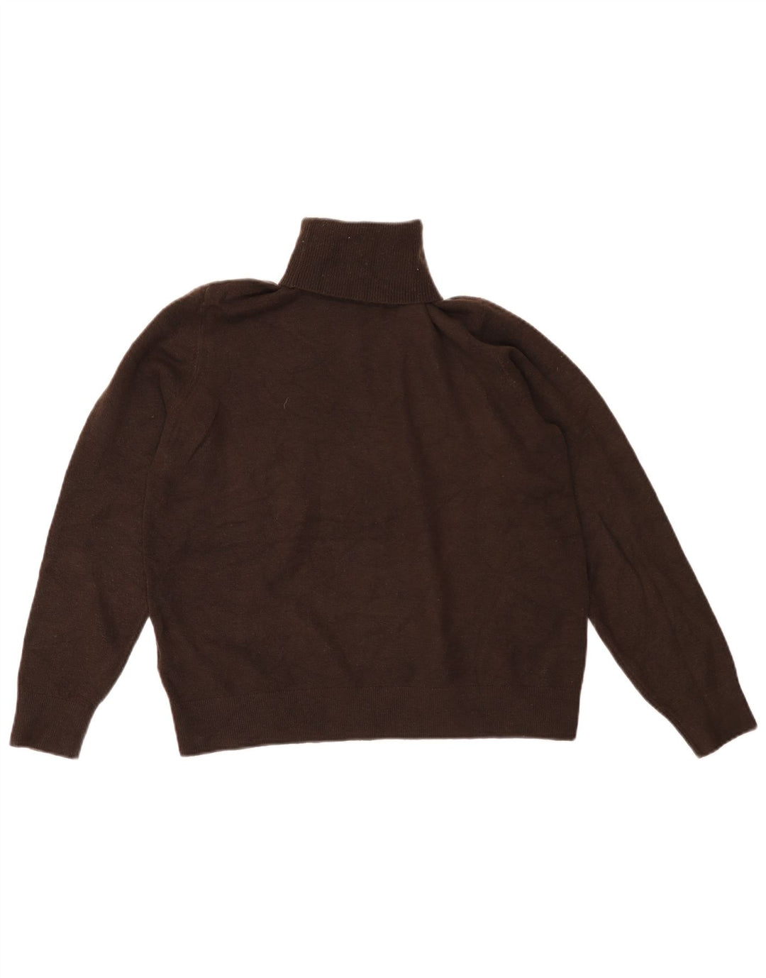 Marks & Spencer Womens Roll Neck Jumper Sweater UK 14 Medium Brown