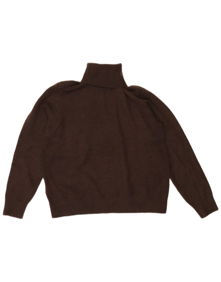 Marks & Spencer Womens Roll Neck Jumper Sweater UK 14 Medium Brown