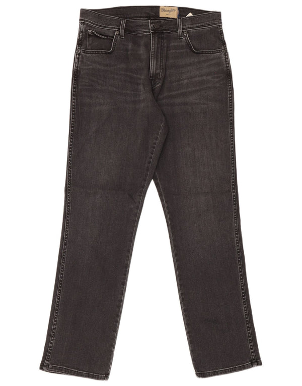 Wrangler Mens Texas Stretch Straight Jeans W34 L32 Black Cotton