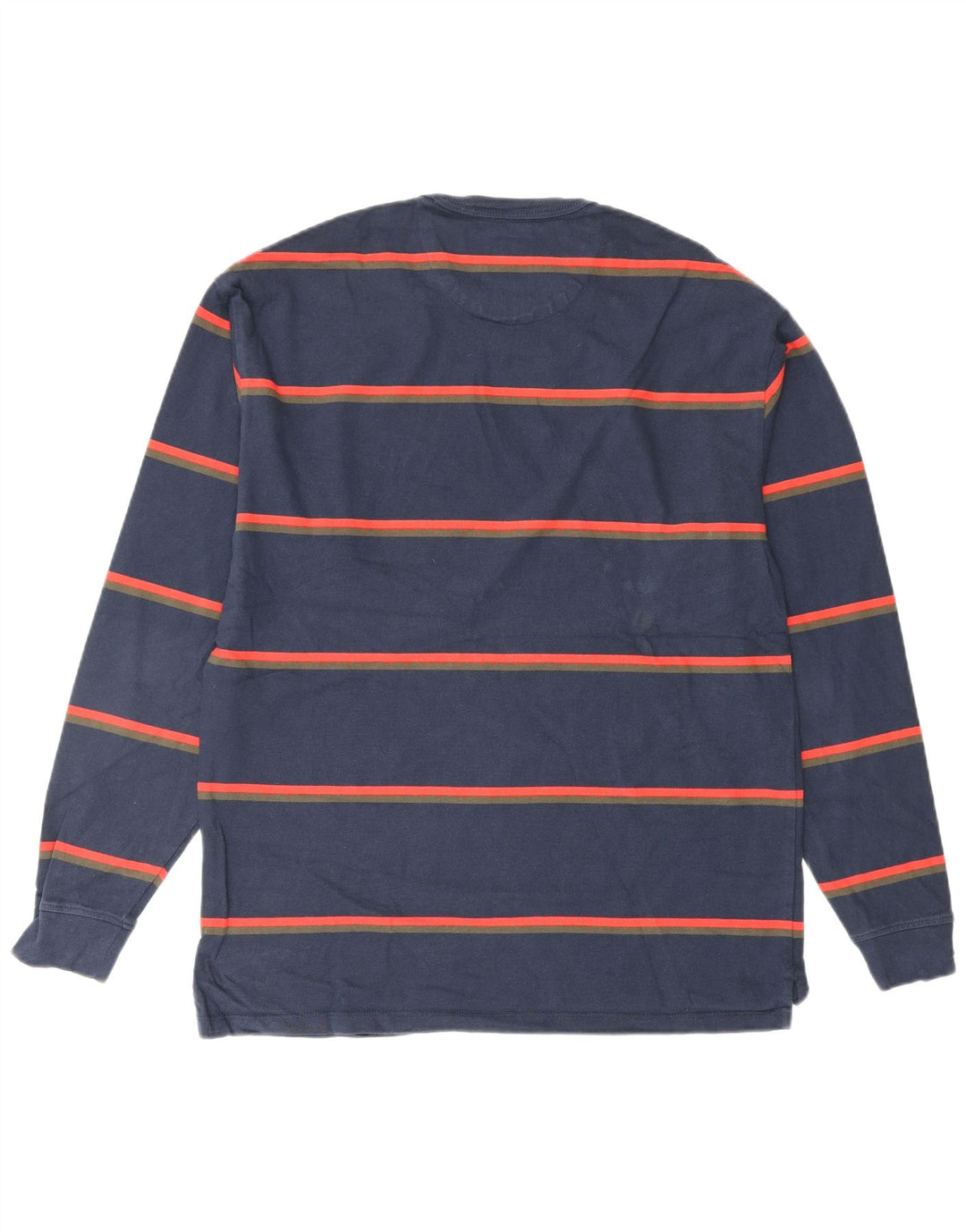 VANS Mens Top Long Sleeve Small Navy Blue Striped