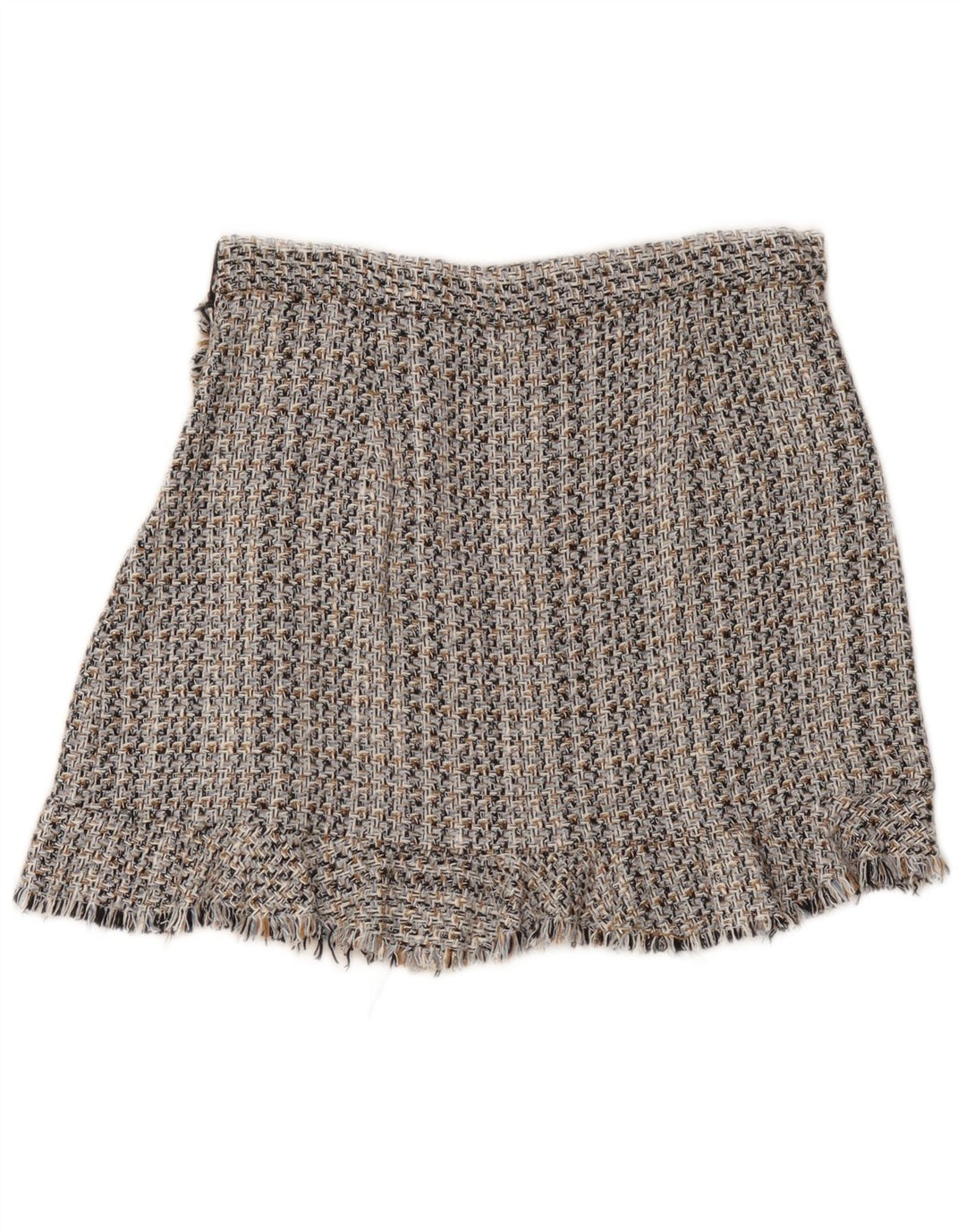 Zara Womens A-Line Skirt Large W30 Grey Flecked Cotton