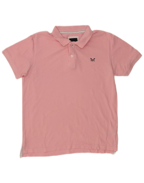 CREW CLOTHING Mens Polo Shirt Small Pink Cotton