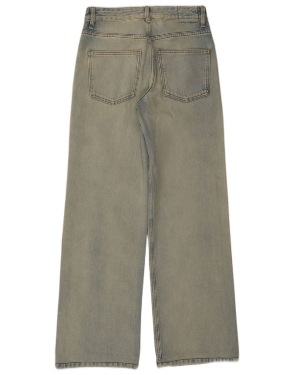 Massimo Dutti Womens High Rise Wide Leg Jeans EU 34 2XS W24 L31 Blue Cotton