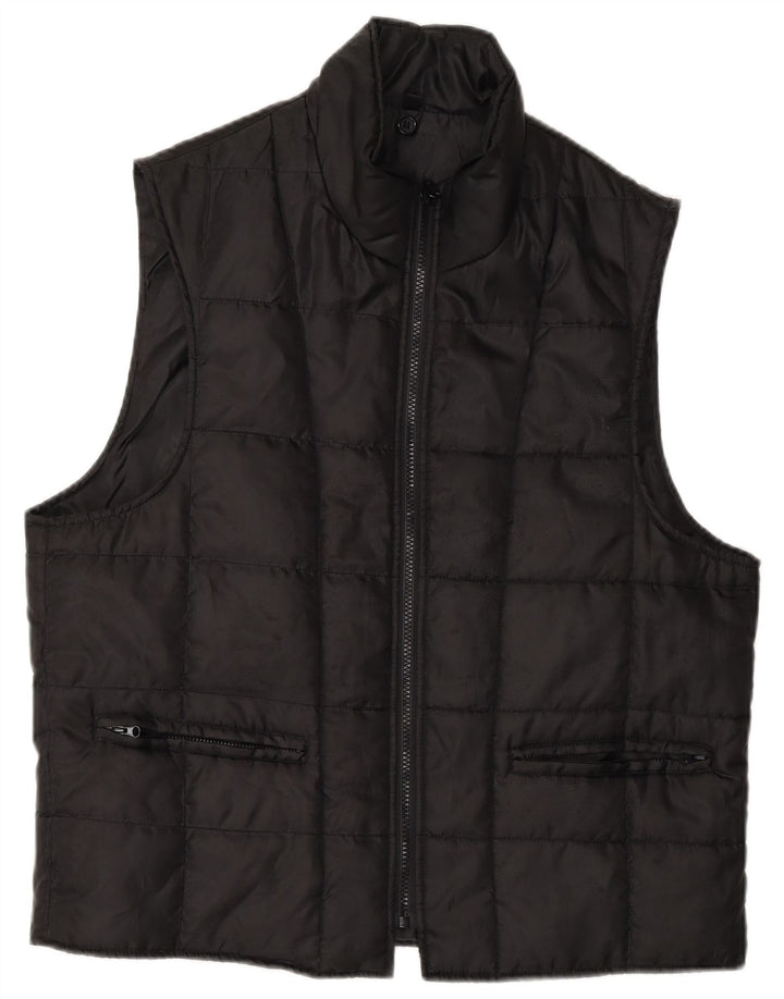 Vintage Womens Padded Gilet IT 52 XL Black Polyester