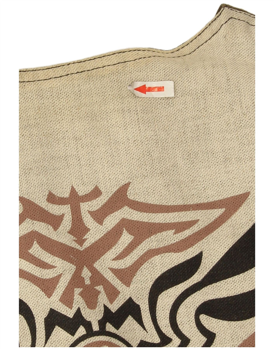 Vintage Mens Graphic Waistcoat Large Khaki