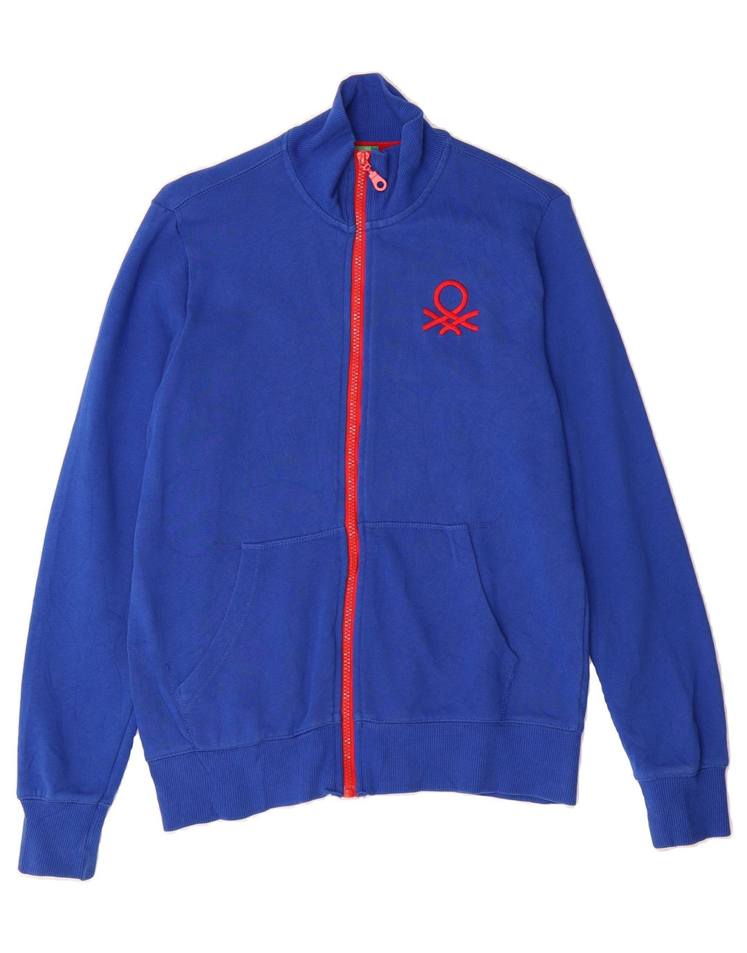 BENETTON Boys Tracksuit Top Jacket 11-12 Years 2XL Blue Cotton Vintage Benetton and Second-Hand Benetton from Messina Hembry 