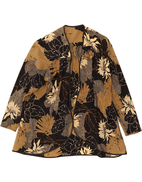VINTAGE Womens Cardigan Top IT 52 2XL Multicoloured Floral Acetate