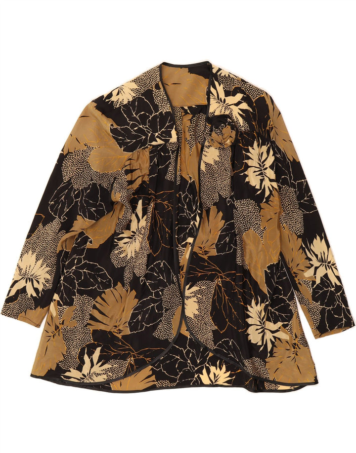 VINTAGE Womens Cardigan Top IT 52 2XL Multicoloured Floral Acetate