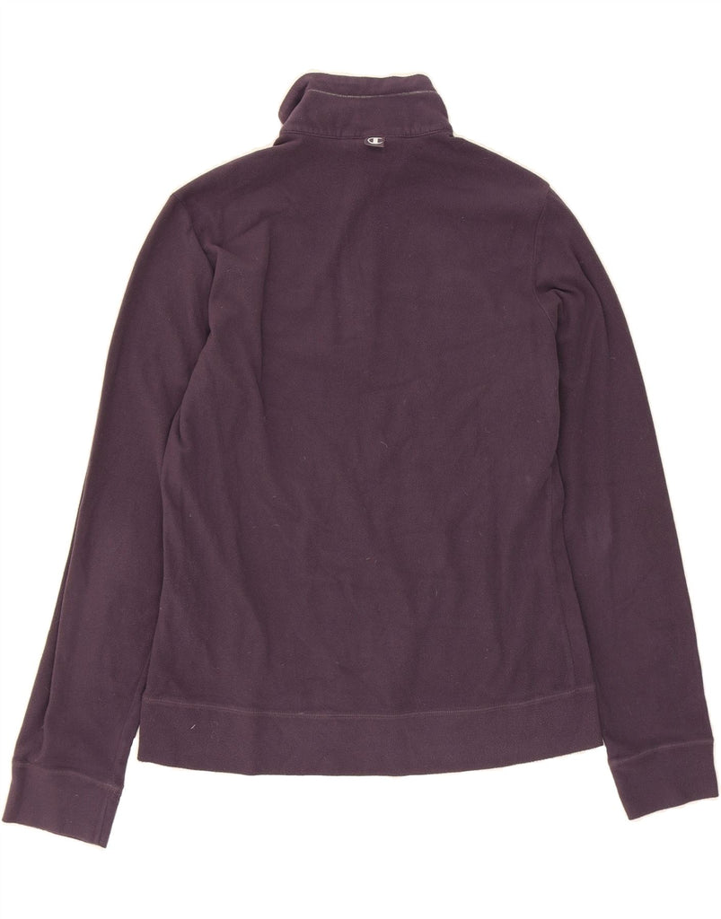 CHAMPION Womens Zip Neck Fleece Jumper UK 16 Large Purple Polyester Vintage Champion and Second-Hand Champion from Messina Hembry 