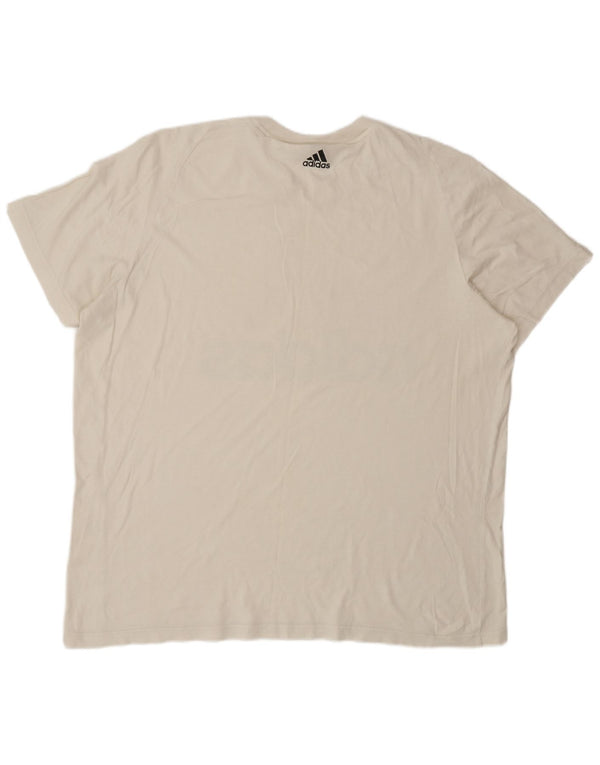 Adidas Mens Graphic T-Shirt Top 2XL Off White