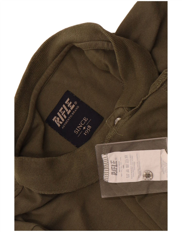 Rifle Mens Polo Shirt 2XL Khaki Cotton