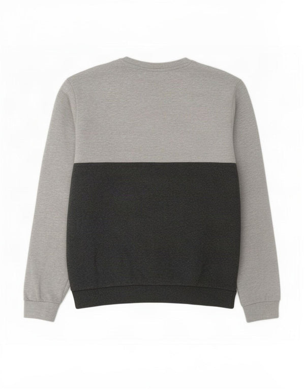 Fila Mens Sweatshirt Jumper Large Grey Colourblock Cotton