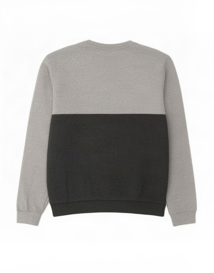 Fila Mens Sweatshirt Jumper Large Grey Colourblock Cotton