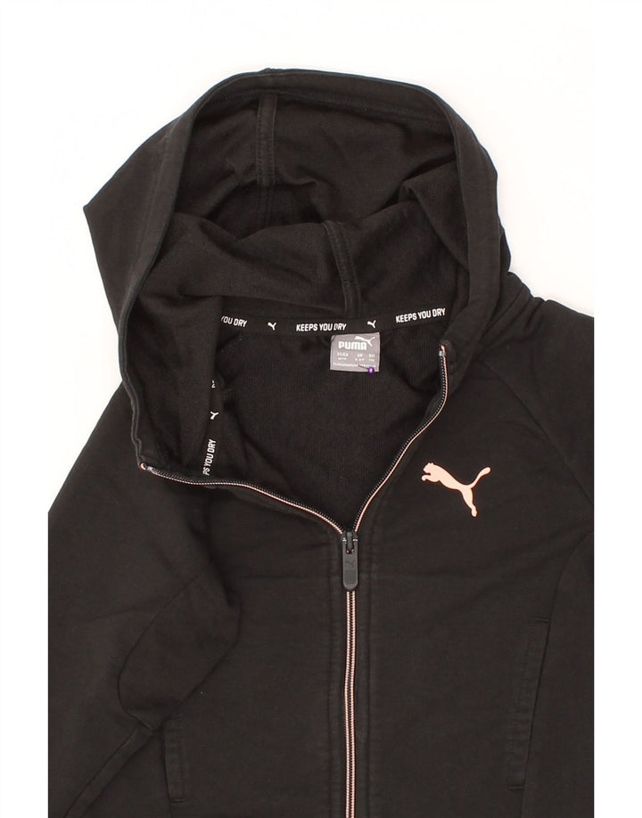 PUMA Girls Zip Hoodie Sweater 5-6 Years Black Cotton Vintage Puma and Second-Hand Puma from Messina Hembry 
