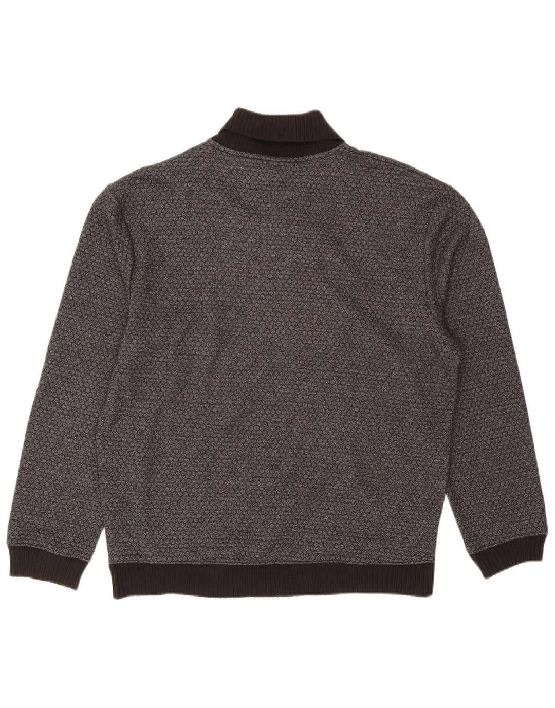 Zara Mens Shawl Neck Jumper Sweater 2XL Grey Spotted Cotton