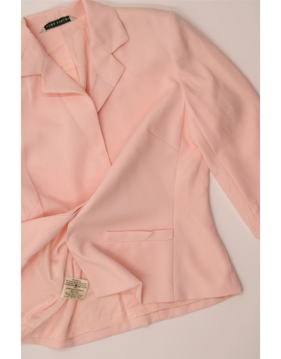 LAURA ASHLEY Womens Open Blazer Jacket UK 10 Small  Pink Polyester Vintage Laura Ashley and Second-Hand Laura Ashley from Messina Hembry 
